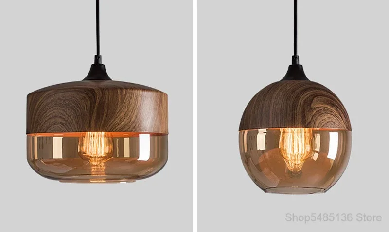 Pendente Metal e Vidro: design sofisticado e toque amadeirado