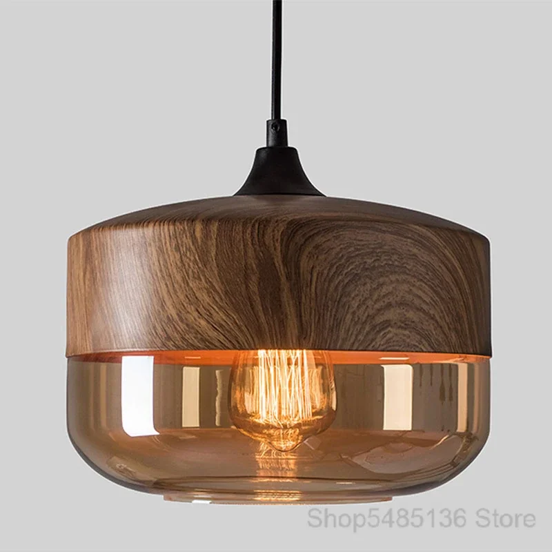 Pendente Metal e Vidro: design sofisticado e toque amadeirado