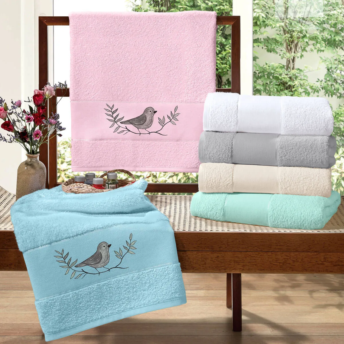 Toalha de Rosto Algodão 380g/m² 50x70cm para Bordar e Pintar com Barra Artesanal
