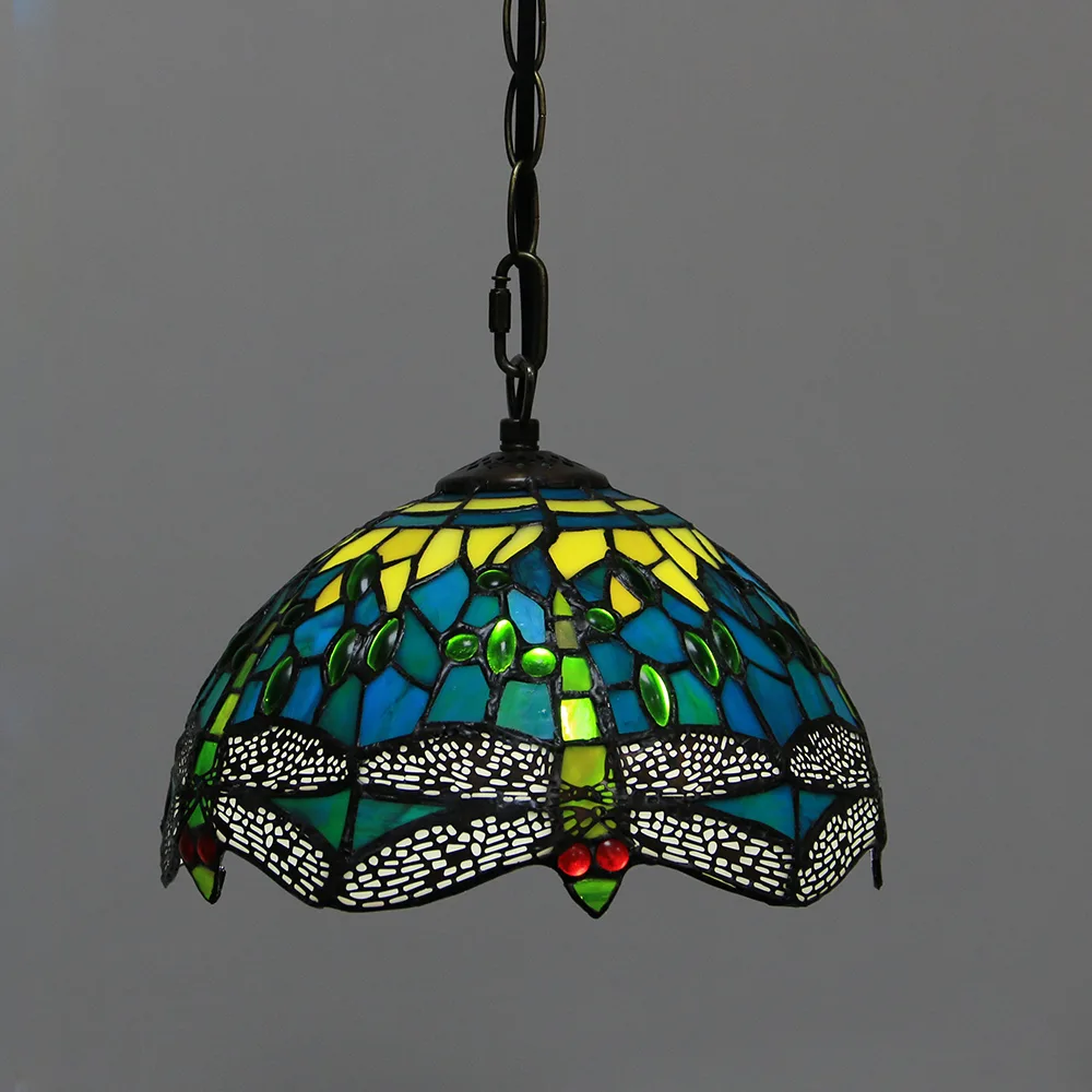 Pendente / Plafon Tiffany 10" Libélula — Vitral Artesanal