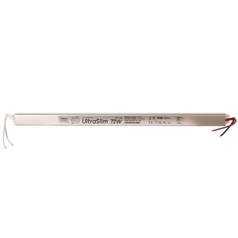 Fonte Slim Bivolt para Fitas LED 72W 6A Design Compacto