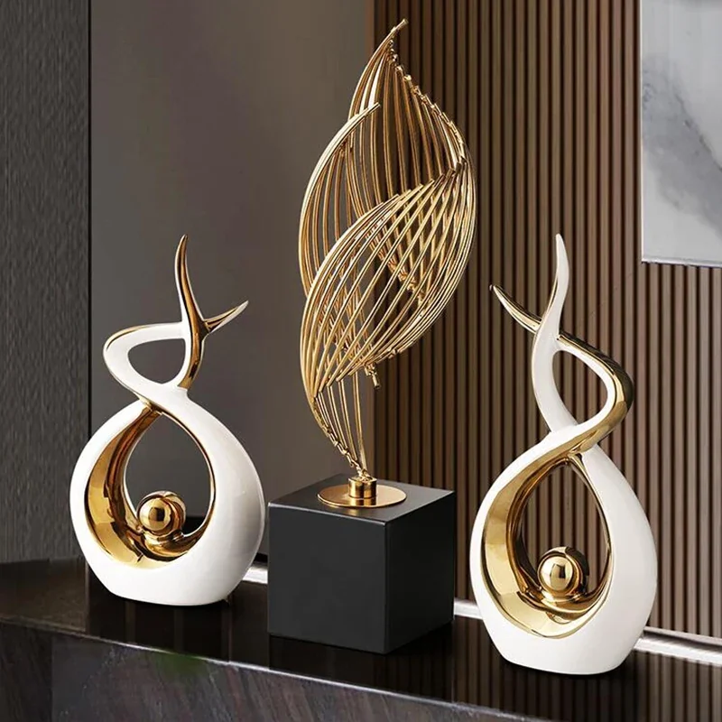 Escultura decorativa de cerâmica luxo moderno