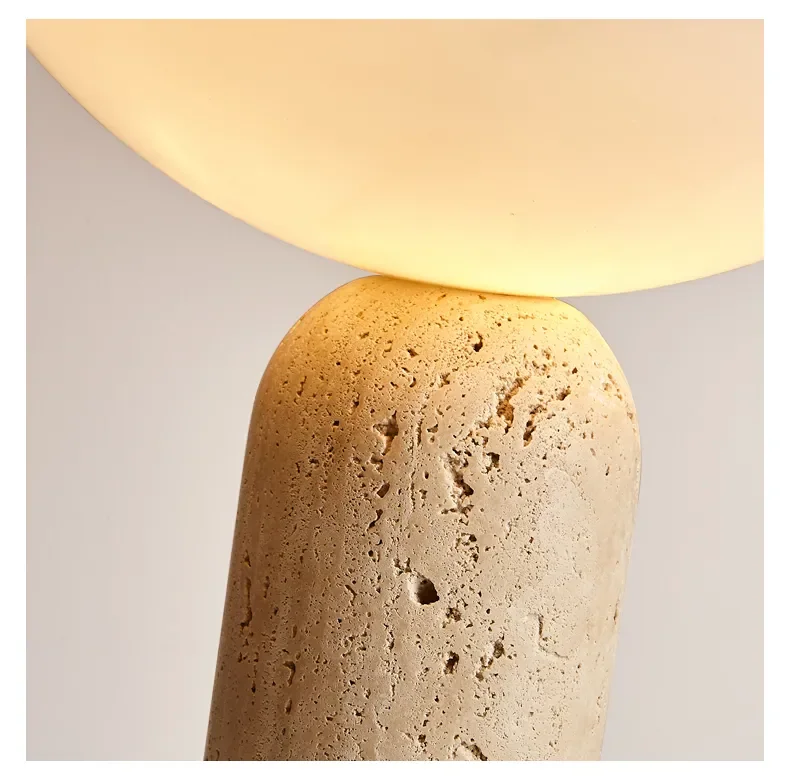Abajur Wabi-Sabi Resina e Vidro Fosco Zen