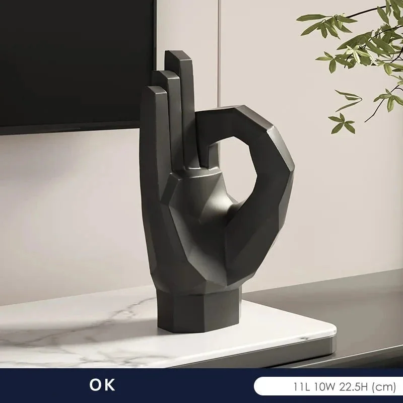 Escultura Decorativa Gestos de Mãos em Resina – Arte Moderna para Seu Ambiente