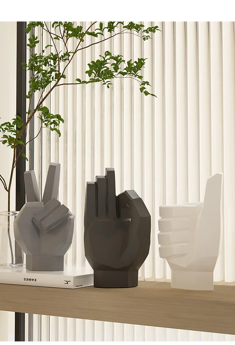 Escultura Decorativa Gestos de Mãos em Resina – Arte Moderna para Seu Ambiente