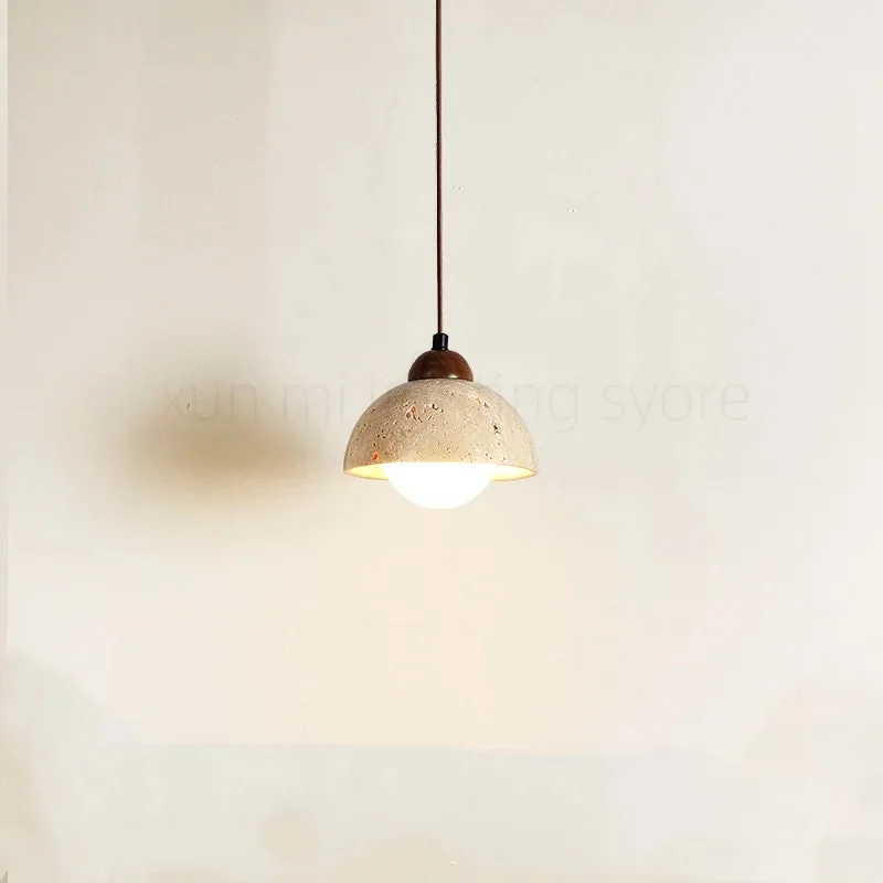 Pendente de Pedra Travertino Melinas: Elegância Natural para Seu Ambiente
