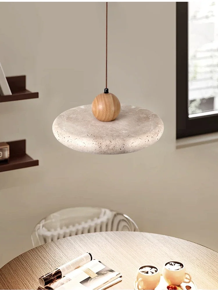 Pendente de Pedra Travertino - Design Natural e Elegante