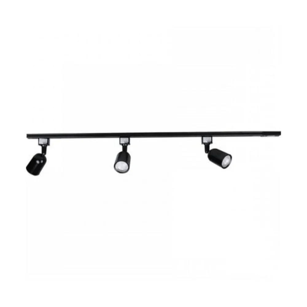 Trilho Eletrificado 6W com Spot LED Direcionável Bivolt Preto Quente