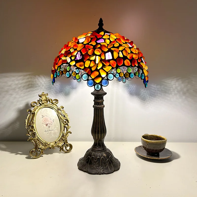 Abajur de Mesa Tiffany 18" Vitral Clássico — Vitral Artesanal
